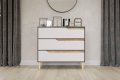 WOOD komoda so zsuvkami, antracit/biela/dub Craft zlat