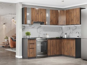 IRIS rohov kuchynsk linka, orech/antracit